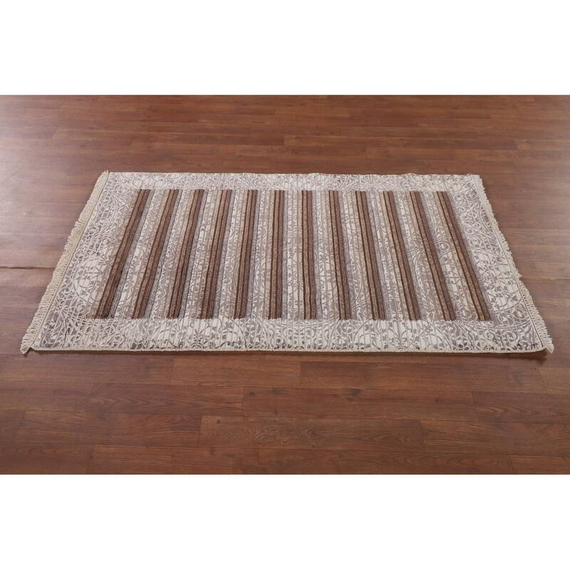 Modern Oriental Accent Rug Handmade Abstract Wool Carpet - 2'9"x 4'8"