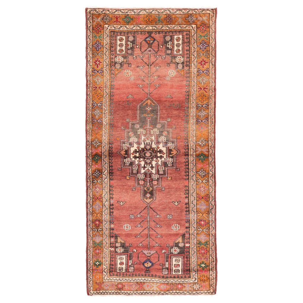 ECARPETGALLERY Hand-knotted Andelz Dark Copper Wool Rug - 3'8 x 8'5