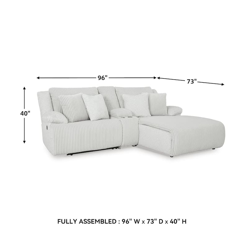 Signature Design by Ashley Top Tier 3-Piece Reclining Sectional with Chaise - 105"W x 74"D x 41"H