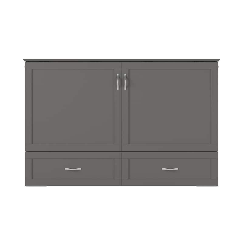 AFI Raleigh Queen Solid Wood Murphy Bed Chest with Mattress