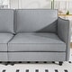 preview thumbnail 6 of 6, Homy Casa 2-Seater Fabric Loveseat Sofa with Side Pocket, Solid Wood Frame Pocket Spring Cushion for Living Room Bedroom Office