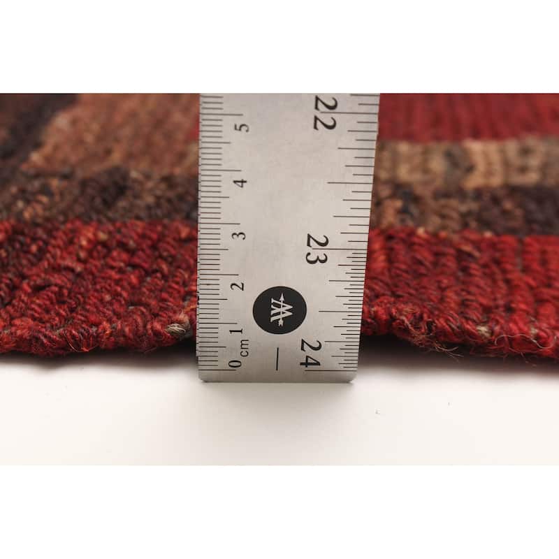 ECARPETGALLERY Flat-Weave Natural Red Wool Tapestry Kilim - 5'3 x 6'6