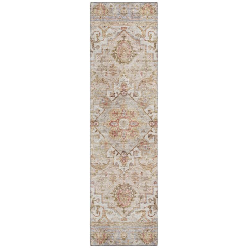 Machine Washable Indoor/Outdoor Traditional Vintage Chantille Rug