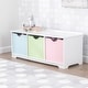preview thumbnail 4 of 4, KidKraft Nantucket Wooden Storage Bench Blue/Pink