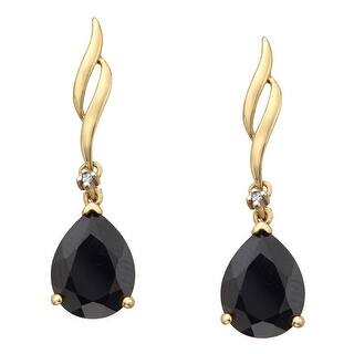 Onyx Gemstone Earrings For Less 3 1 5 Ct Onyx Drop Earrings With Diamonds In 10k Gold