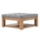 preview thumbnail 16 of 26, Lennon Pine Storage Ottoman Coffee Table by iNSPIRE Q Artisan Grey Linen - Dimpled Tufts