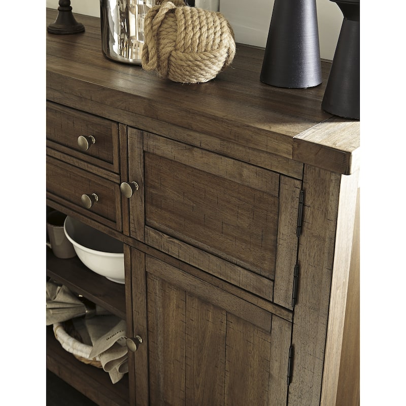 Signature Design by Ashley Moriville Grayish Brown 7-Piece Counter Height Dining Package