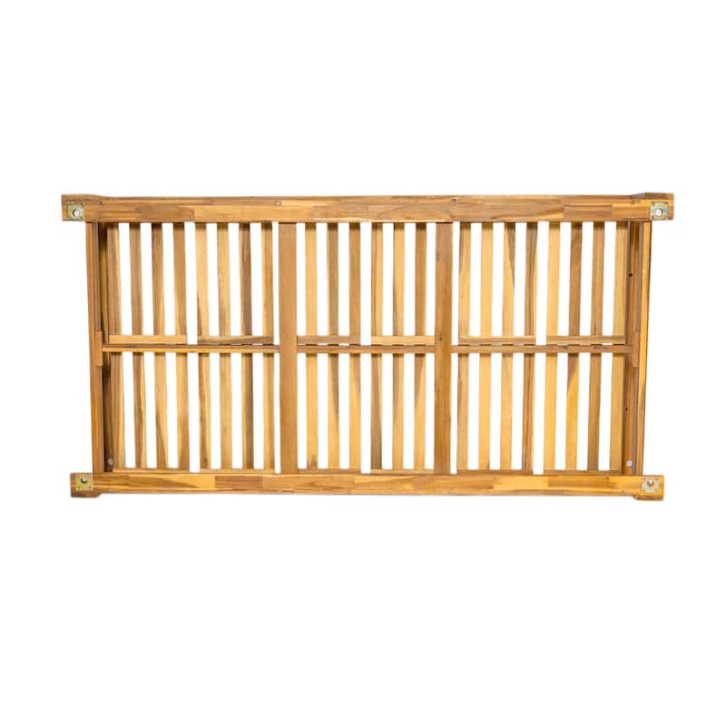 Roomfitters Patio Wooden Porch Swing Daybed Frame, Garden Swing Bench Chair with 4 Hanging Ropes for Backyard