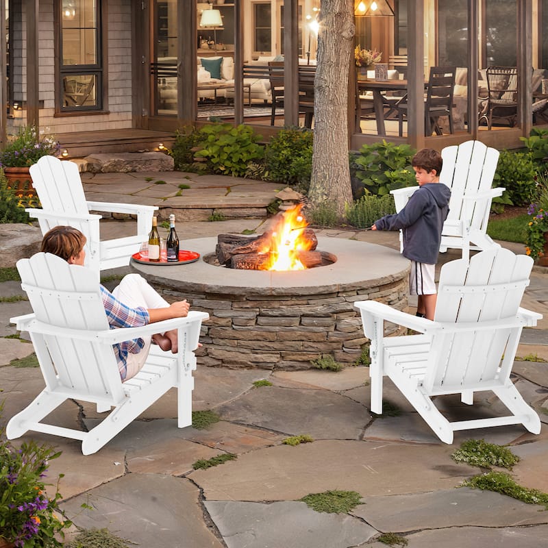 Outdoor HDPE Folding Classic Adirondack Chair All-Weather