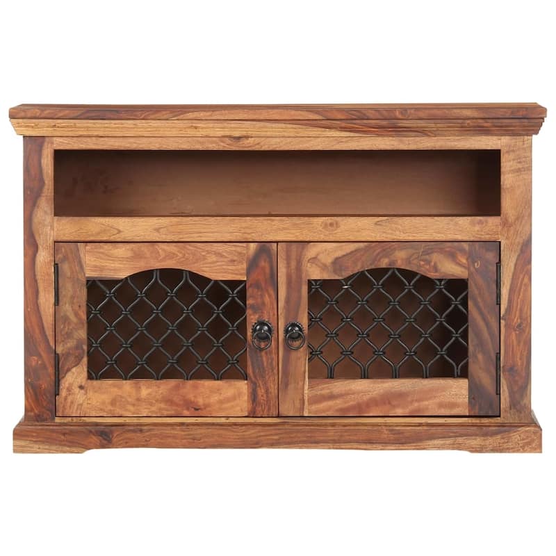 vidaXL TV Stand 35.4"x11.8"x23.6" Solid Wood Sheesham
