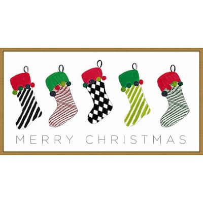 Christmas Stockings by Patricia Pinto Framed Canvas Wall Art Print