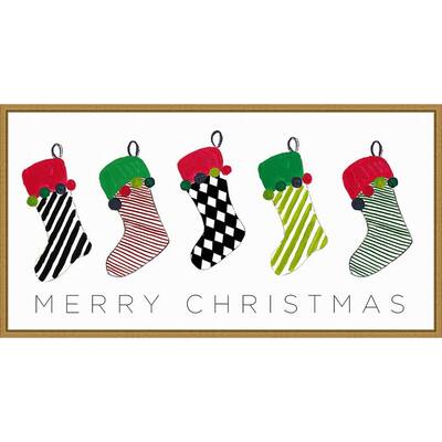 Christmas Stockings by Patricia Pinto Framed Canvas Wall Art Print