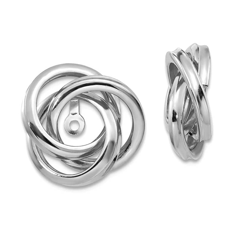 Curata 14k Yellow or White Gold Polished 15mm Large Love Knot Earring Jackets