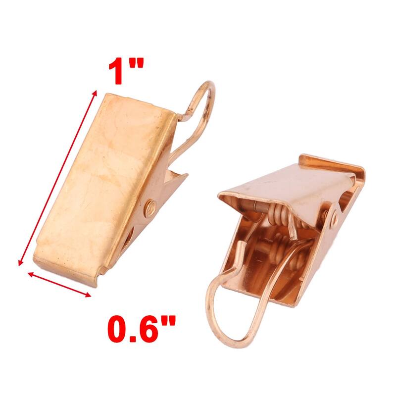 Restaurant Metal Spring Loaded Sawtooth Curtain Hook Clip Clamp 30Pcs - Gold Tone - 1" x 0.6" x 0.6"(L*W*H)