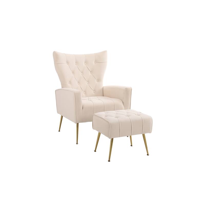 31.5" Velvet Button Tufted Arm Chair