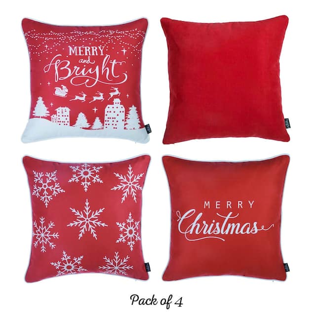 Christmas Throw Pillow Covers (Set of 4)