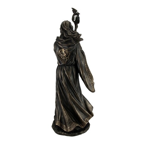 Bronzed Wizard Merlin Cloak /& Staff Statue Sculpture Figurine 11 Tall