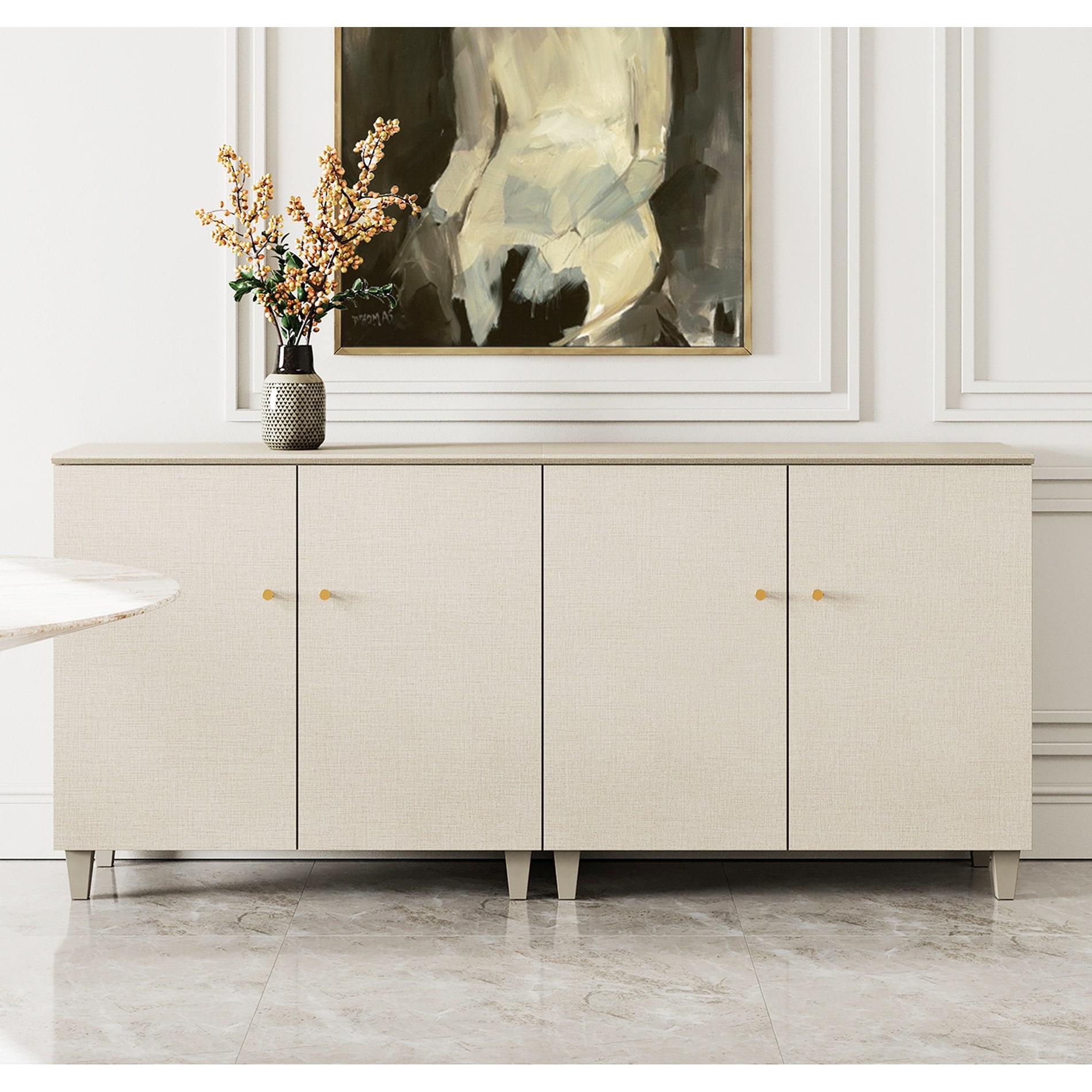 Sideboards Buffet Cabinets with Doors for Dining Room, 32.4"H