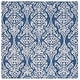 preview thumbnail 20 of 104, SAFAVIEH Handmade Blossom Mahalia Modern Floral Wool Rug 6' x 6' Square - Navy/Ivory