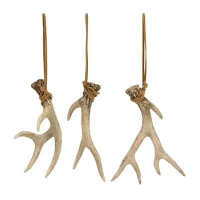 Set of 12 Deer Antlers Christmas Ornaments 5"