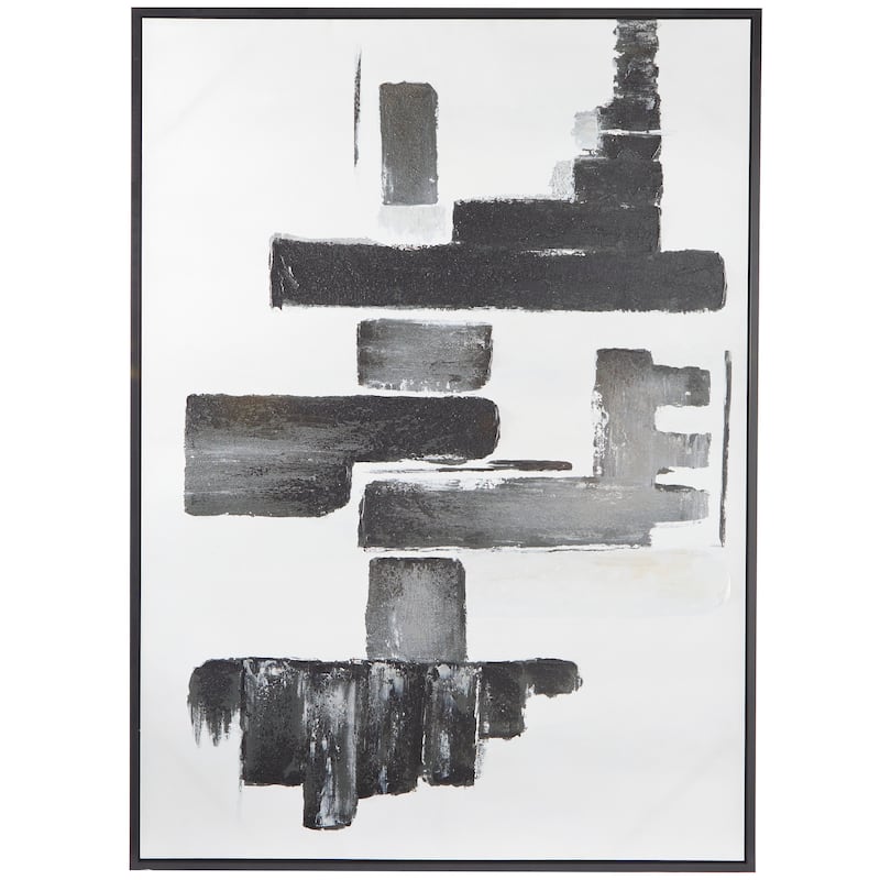 Canvas Contemporary Abstract Framed Wall Art with Black Frame