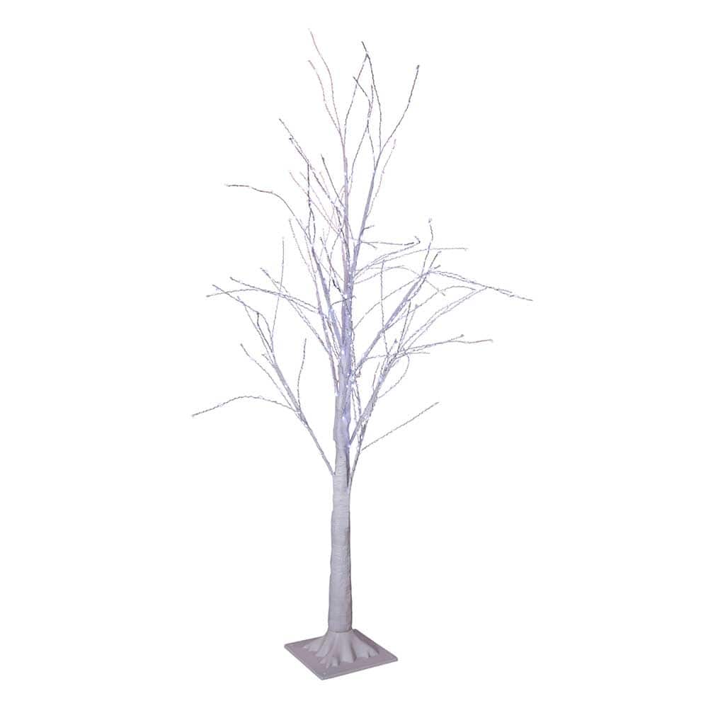 Kurt Adler 4-Foot Winter White Twig Tree with 500 Cool White Lights - 4'