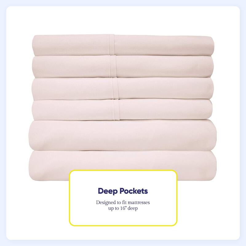 Soft Brushed Microfiber 7-piece Split King Sheet Set - 4 Pillowcases