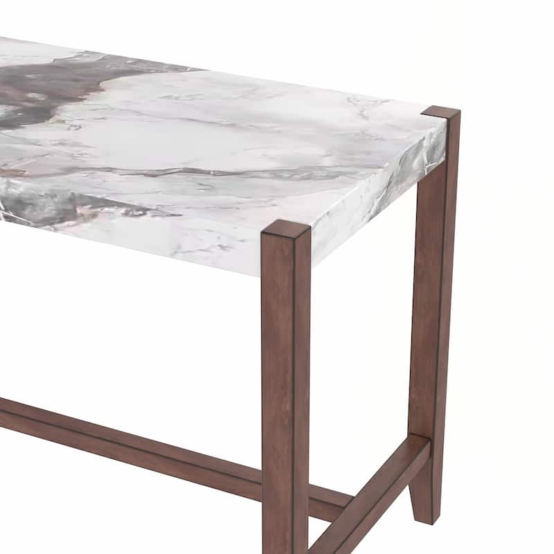 47.5 Inch Faux Marble Finish Counter Height Dining Table