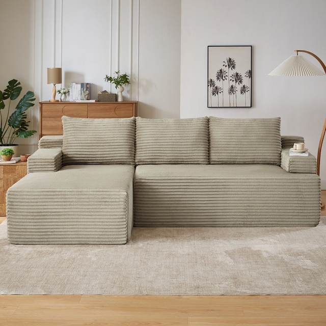 69.2-inch 2-Seat Modern Chenille Sleeper Sofa with Button Tufting and ...