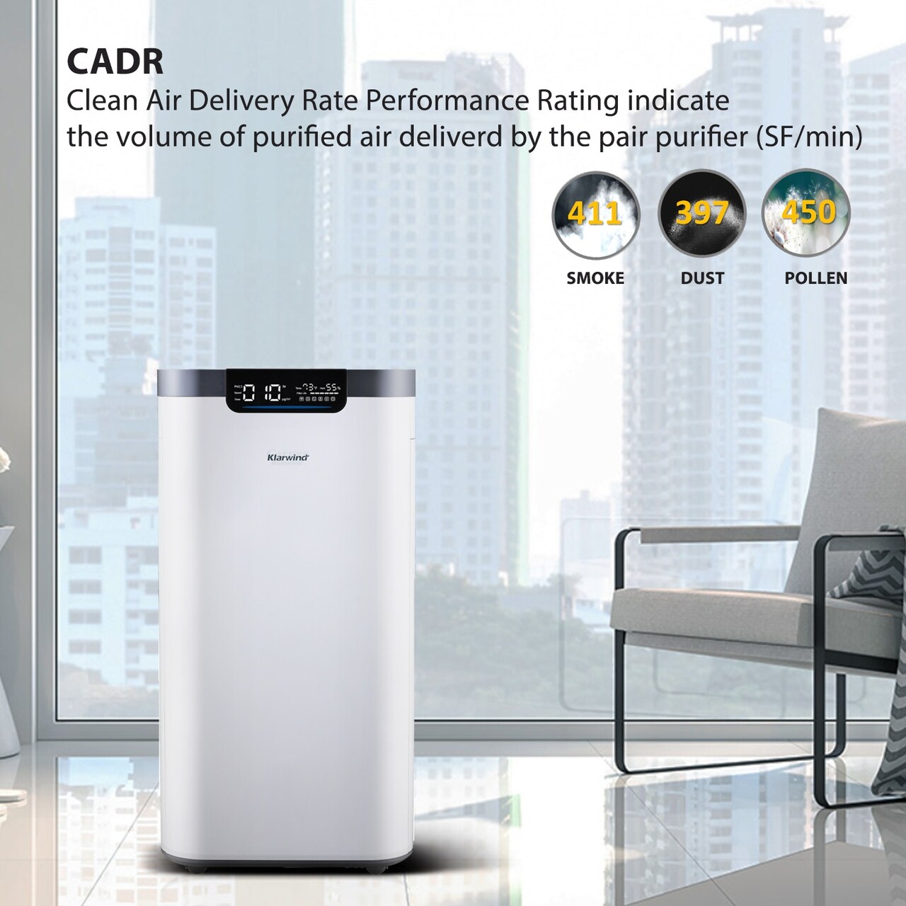 Klarwind Dual Circulation Air Purifier Blue 500 Bed Bath