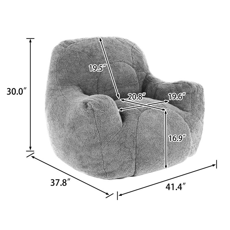 Anmytek Ultra Plush Fluffy Tufted Memory Foam Bean Bag Chair with Filler Lazy Sofa