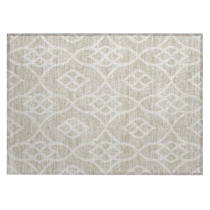 Machine Washable Indoor/ Outdoor Chantille Modern Trellis Rug