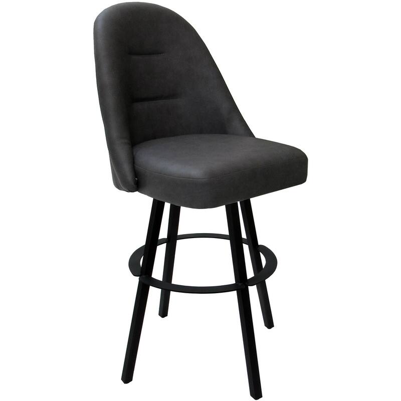 Swivel Counter Bar or Extra Tall Metal Bar Stool - M-235 Warren Base - N/A - Gray Vinyl - Black - Extra Tall