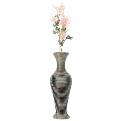 Artificial Rattan Weaved Wire Design Tabletop Accent Decorative Vase 23 Inch High - 23.25