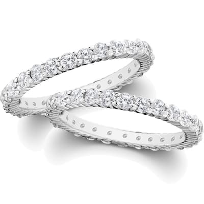 2ct Matching Diamond Eternity Wedding Ring Set