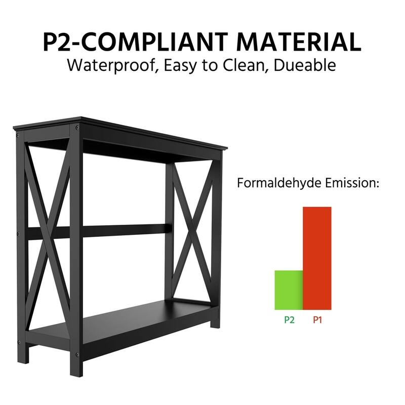 Yaheetech 2-Tier X-Design Console Table Console Tables for Entryway