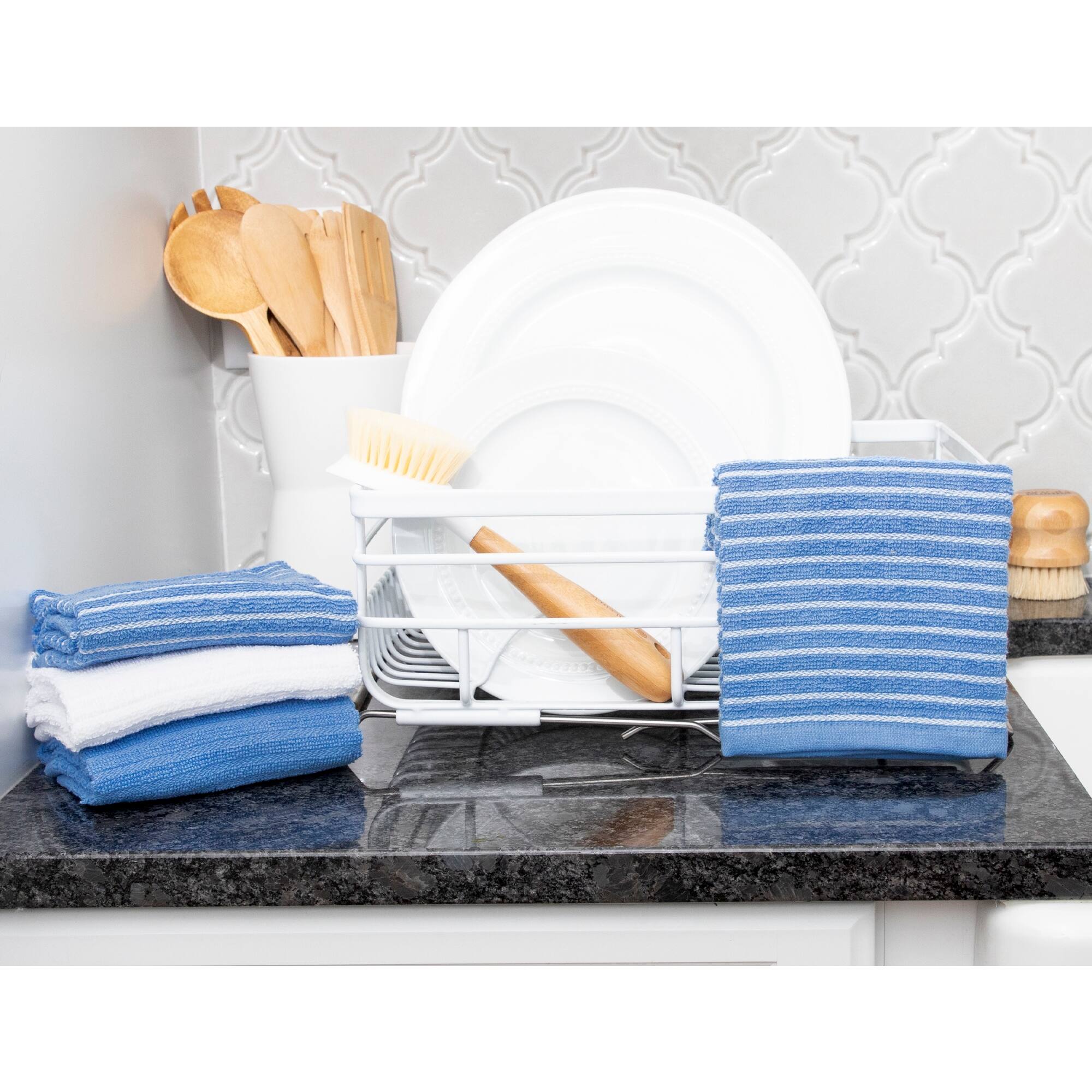 RITZ Cotton Terry Horizontal Stripe Bar Mop Kitchen Towels (Set of 4) Bed Bath & Beyond 34427900
