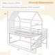 preview thumbnail 4 of 7, White Wooden Twin House Bed with Stairs and Roof for Kids