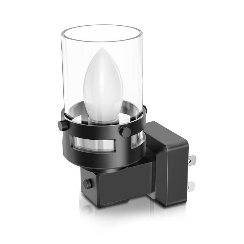 Set of 2 Retro Candle Night Light, C7 LED Filament, 3000K Warm, Dusk to Dawn Light Sensor for Hallway Bedroom Stairway