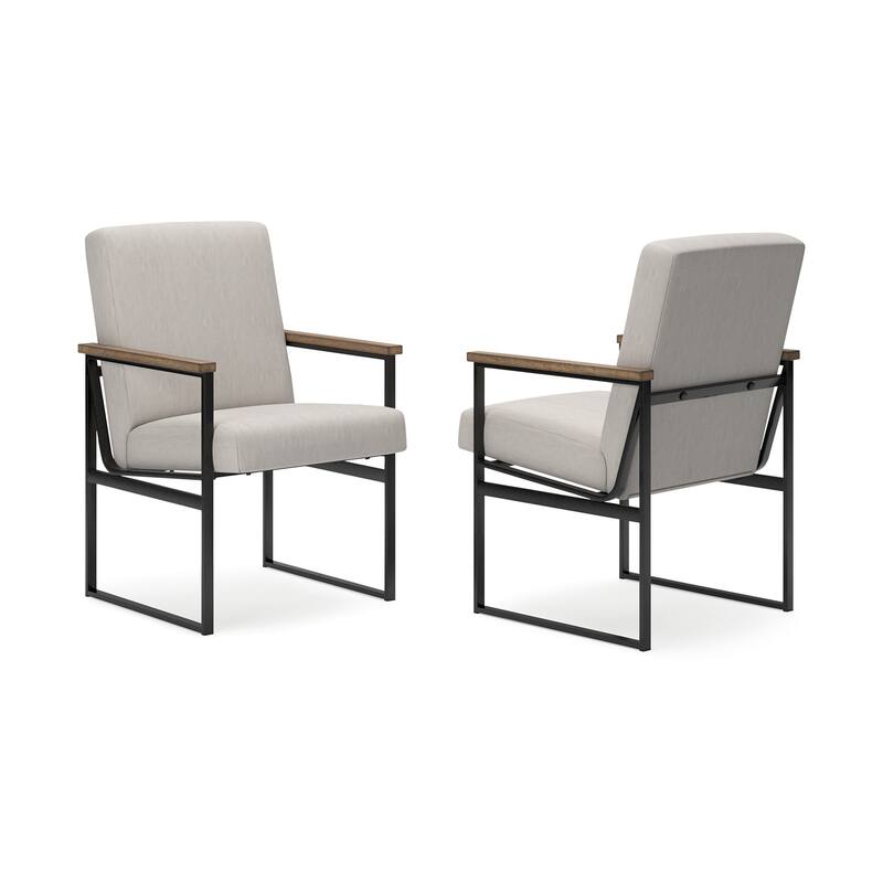 Tey Home Office Chair, Gray Padded Seat and Back, Black Metal Frame