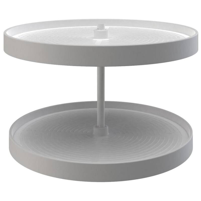 Rev-A-Shelf Lazy Daisy Polymer 24 Inch Full Circle 2 Shelf Lazy Susan - White
