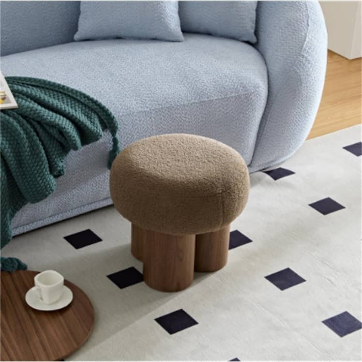 Mushroom Stool Barrel PVC Pipe with Walnut Veneer
