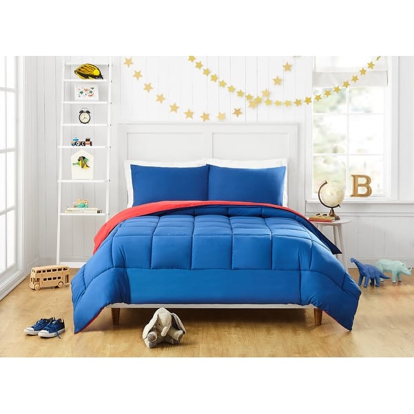 slide 2 of 6, Urban Playground Peyton Blue/Red Comforter Set