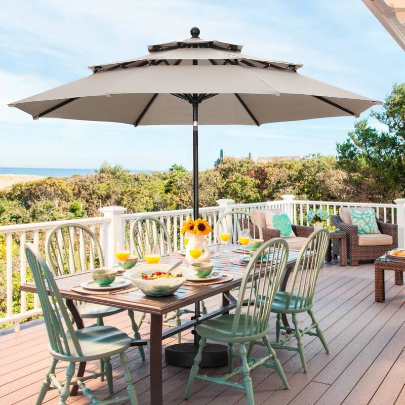 Ainfox 10ft Patio Umbrella 3-tier Outdoor Umbrella Without Base