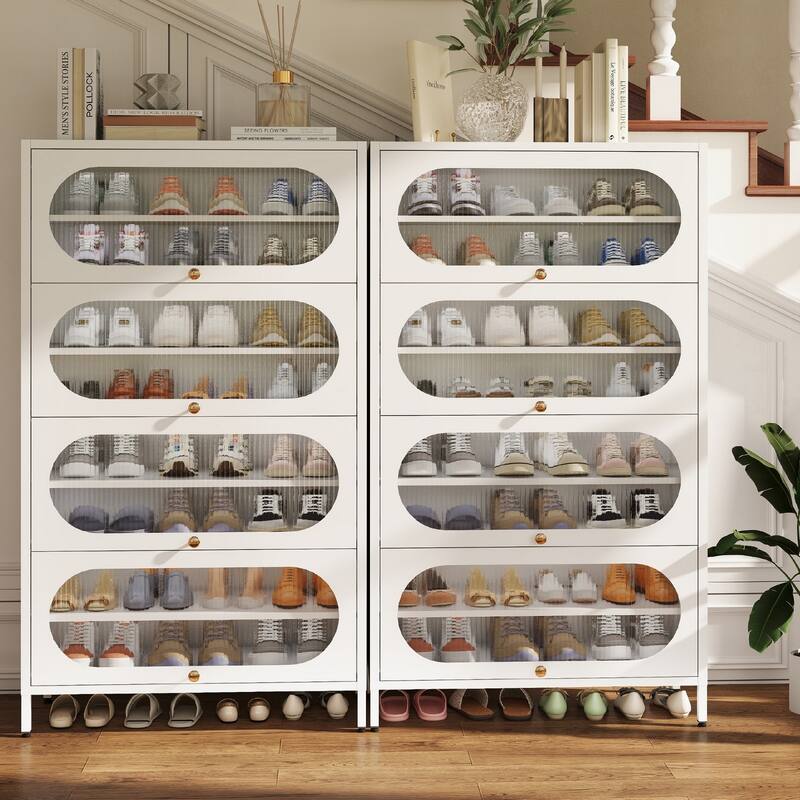 Entryway Shoe Storage Cabinet with 3/4 Flip Doors, Shoe Rack Organizer for Hallway