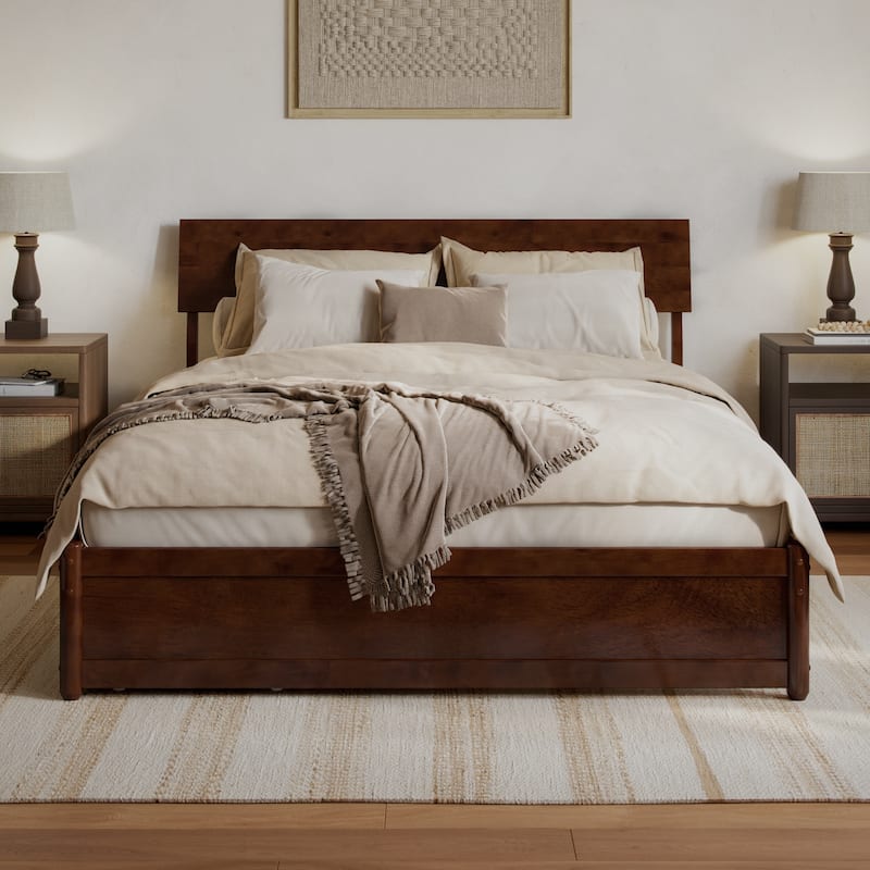 Norla Wood Platform Bed with Storage Drawers