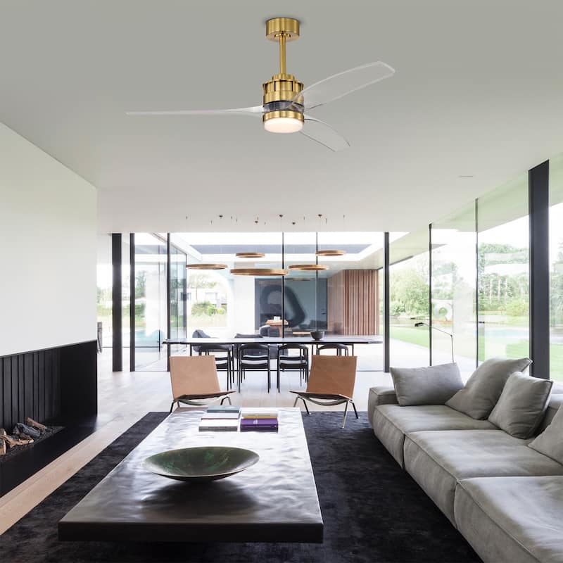 Murdo Sleek Modern 3-Blade LED Lighted Ceiling Fan with Remote
