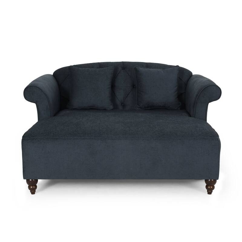 Charcoal Fabric Loveseat Chaise Lounge