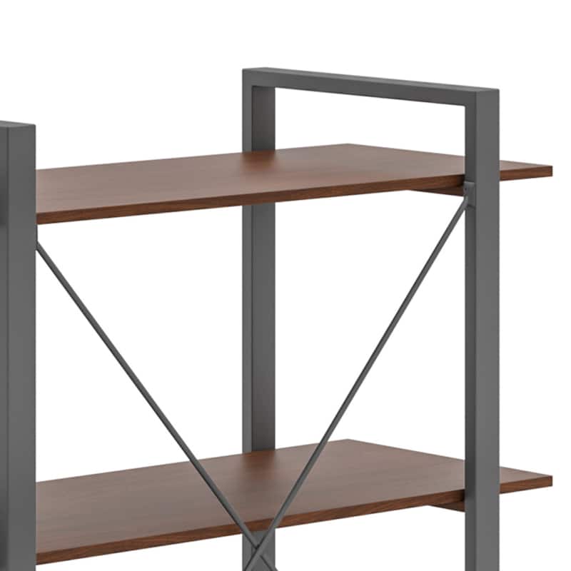 Homestyles Merge Brown Wood Three-Shelf Bookcase - 36' x 15' x 35'