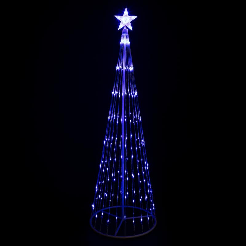 LED Lighted Christmas Cone Tree Outdoor Decoration - 9' - Blue
